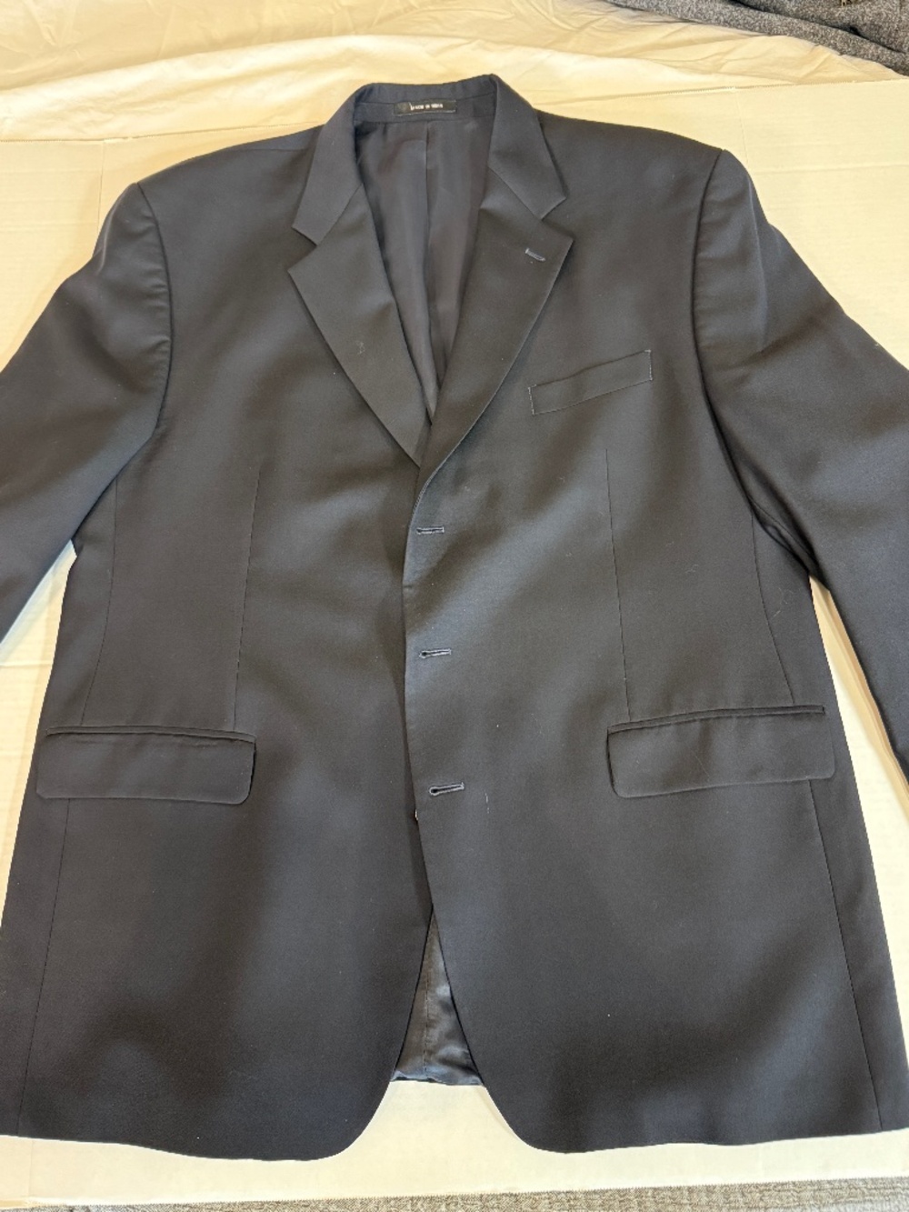 Ralph Lauren Mens 48L Blue Blazer Sport Coat Jacket 3 Button 100% Wool